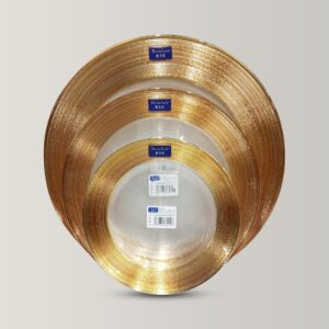 3 pieces of luxury glass plate set with rims 21 cm 27 cm 33 cm