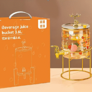 Glass Juice Jar 3.6Litre Golden Printed (Copy)